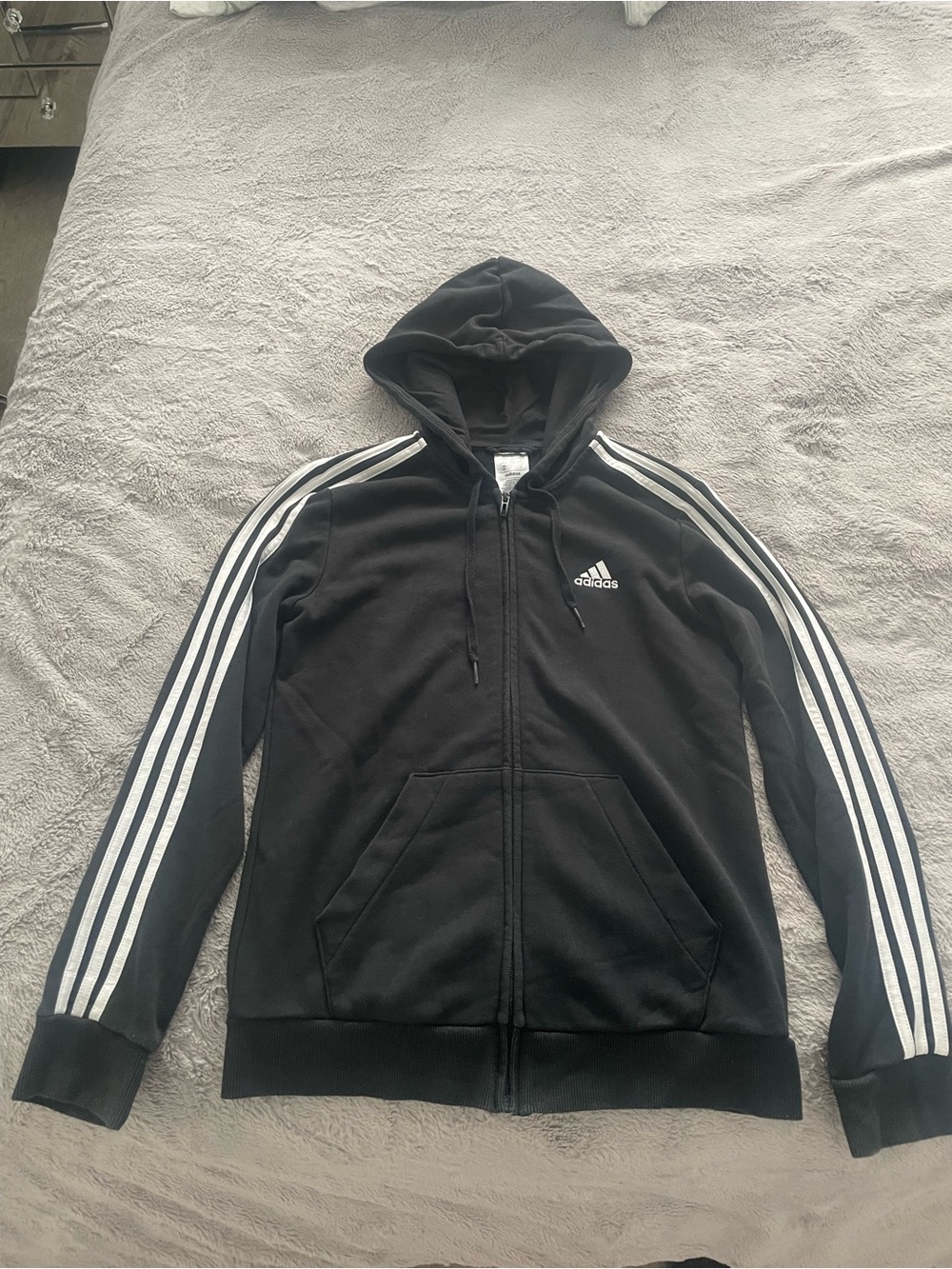 adidas Black Hoodie with White Logo